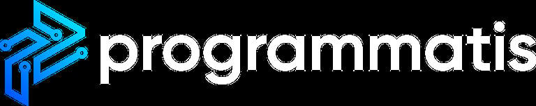 Programmatis logo featuring a blue geometric arrow shape next to the word programmaths in gray text